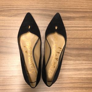 Sam Edelman point toe black suede flat